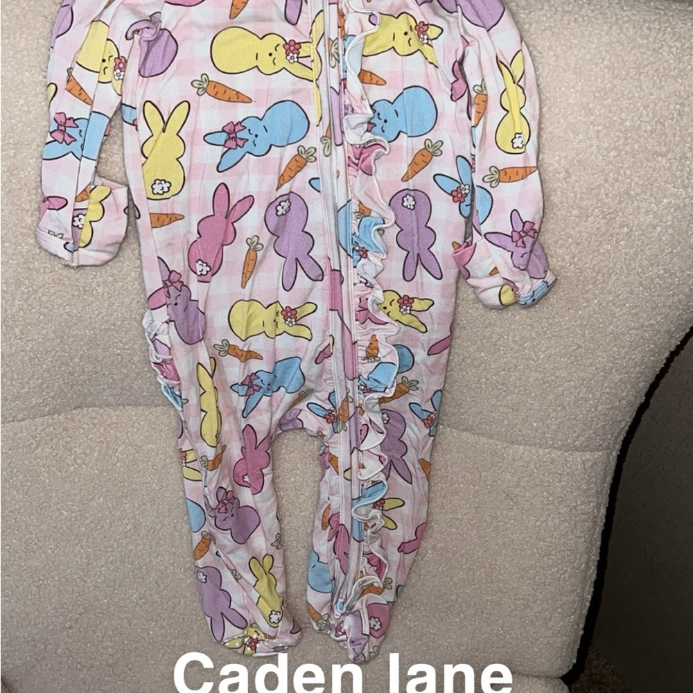 Caden lane snuggle bunny bamboo footie 3-6